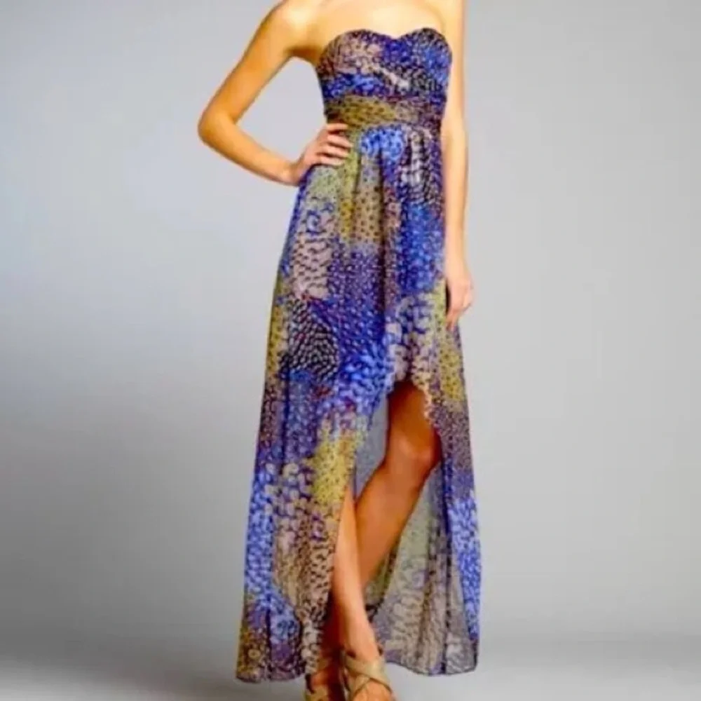 Max and Cleo peacock high-low dress - Picture 2 of 10